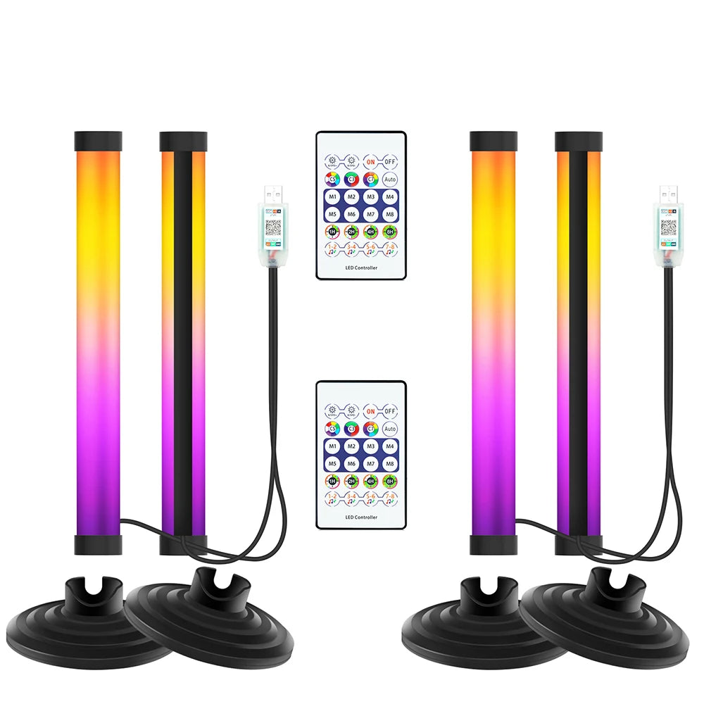 2 4 Light RGB Kit Smart LED Floor Lamp App Remote Control RGBIC Music Sync Timer for Gaming PC Computer Room Corner Lighting