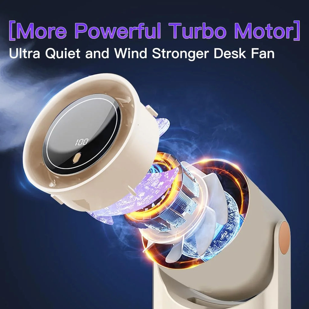 XIAOTREE Smart Electric Fan 100 Speed Bladeless Fan USB Charging Desktop Silent Wall Mounted Air Conditioner Office Indoor Campi