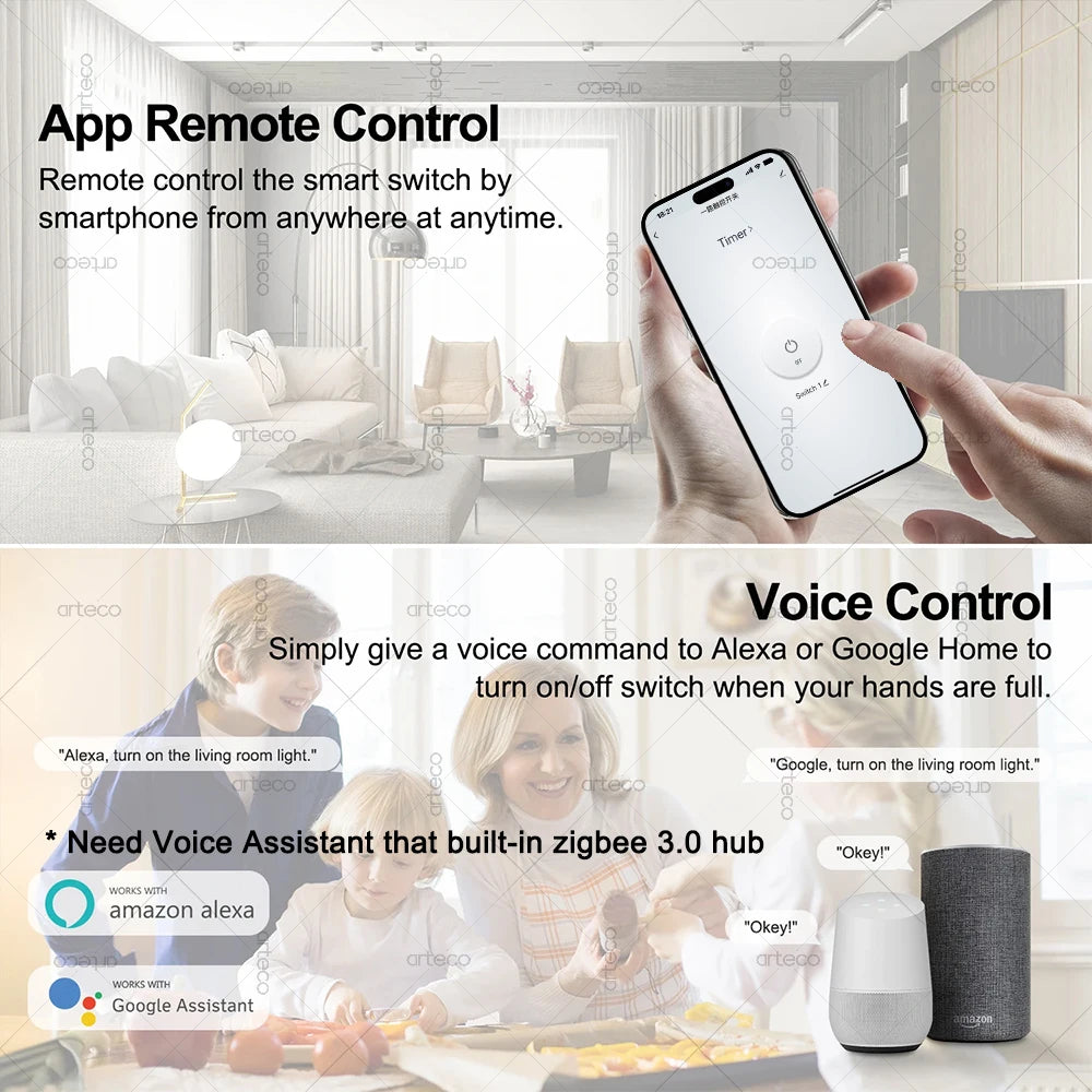 ZigBee 3.0 Smart Mini DIY Switch Automation Module 16A Relay Support 2 Way Control App Remote Control Zigbee Gateway Required