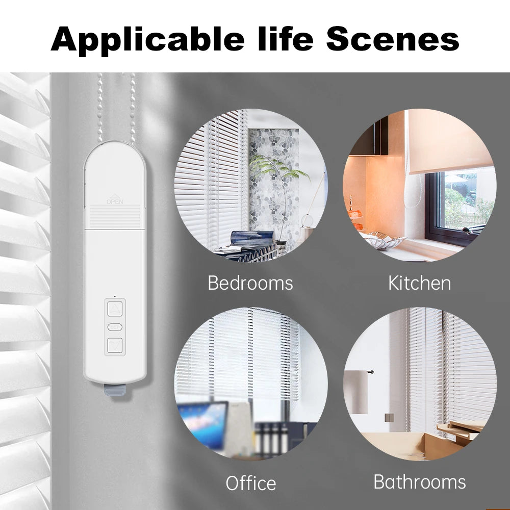 Smart Life ZigBee3.0 DIY Motorized Chain Roller Blinds Shades Drive Curtain Motor With Solar Panel Remote via Alexa Google Home