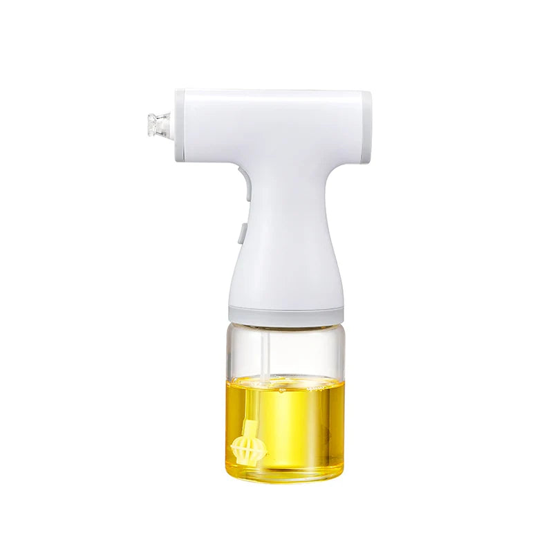 Electric Oil Sprayer, Adjustable Mist & Stream Modes, USB Rechargeable, High Borosilicate Glass Bottle for Kitchen & BBQ