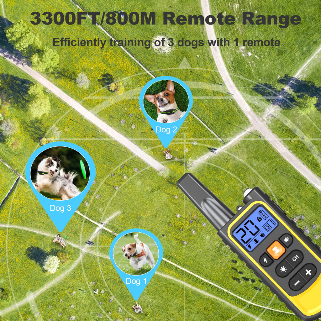 Electric Dog Training Collar Waterproof Dog Bark Collar Pet With Remote Control Rechargeable Anti Barking Device All Breed Dogs