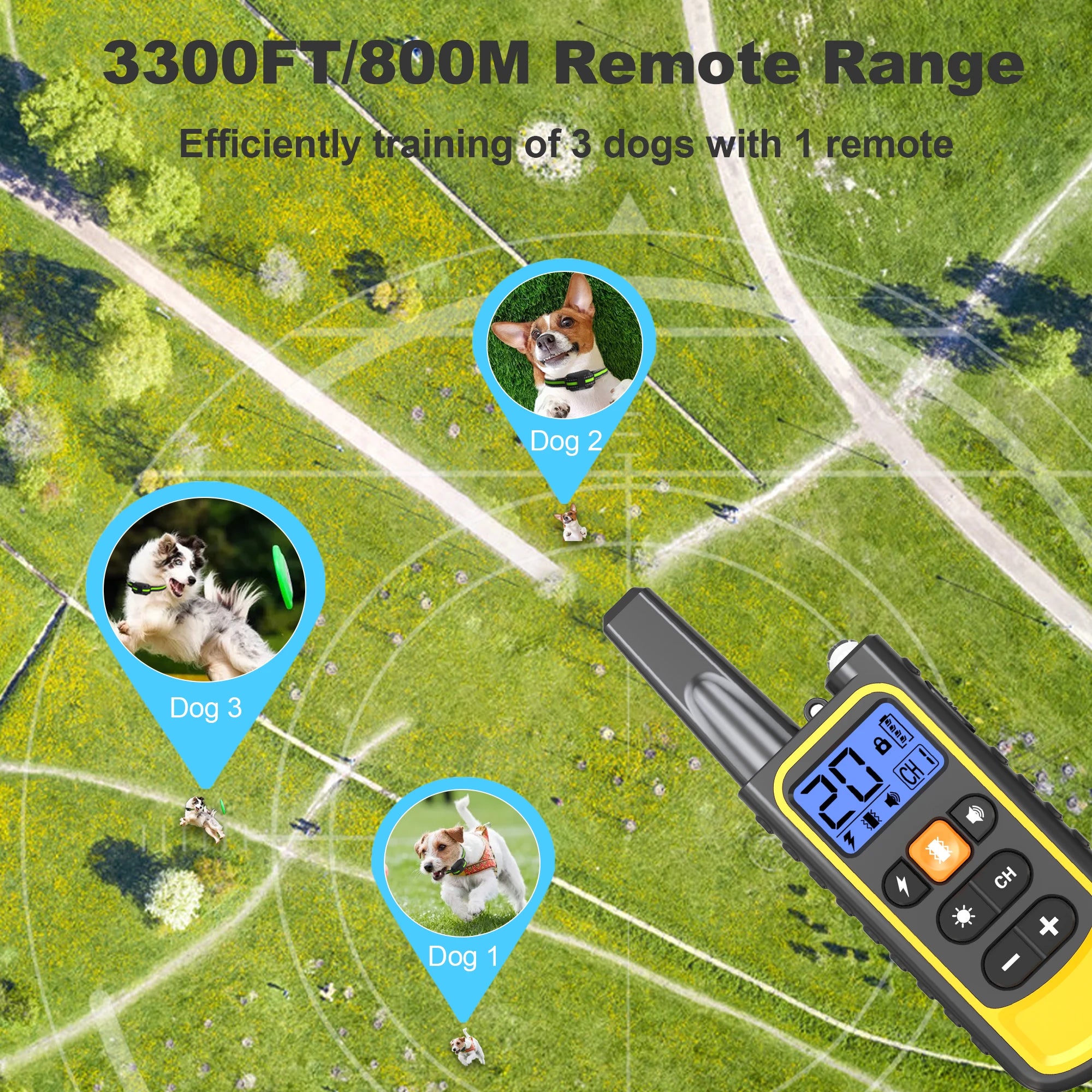 Electric Dog Training Collar Waterproof Dog Bark Collar Pet With Remote Control Rechargeable Anti Barking Device All Breed Dogs