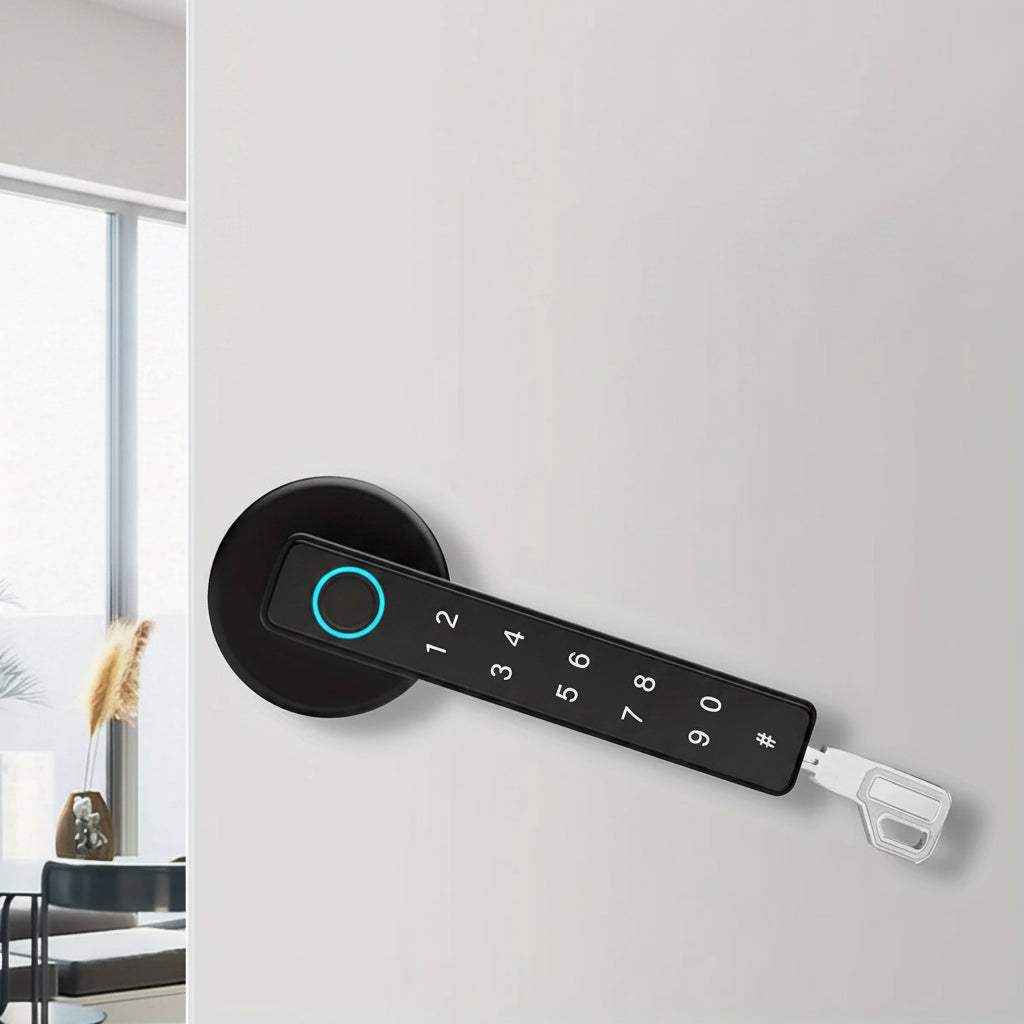 Tuya Bluetooth Biometric Electronic Lock Smart Fingerprint Password App Unlock Intelligent Door Handle Lock Home Security