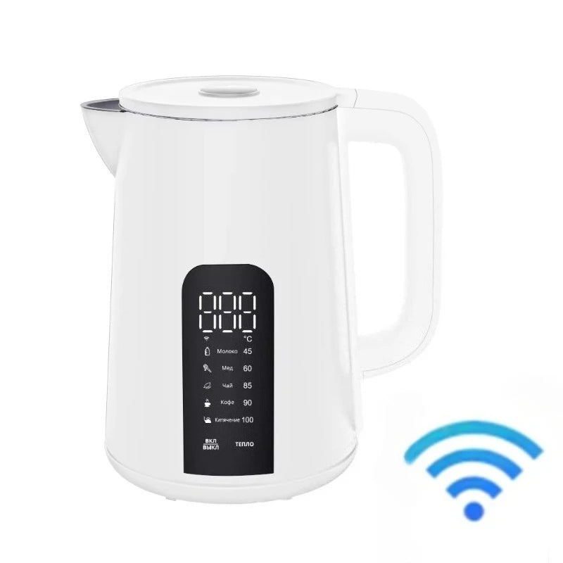 1.7L Digital Smart Electric Kettle 2026 New Tuya Wifi Controlled Kettle with Thermal Insulation Mobile Phone Display Control