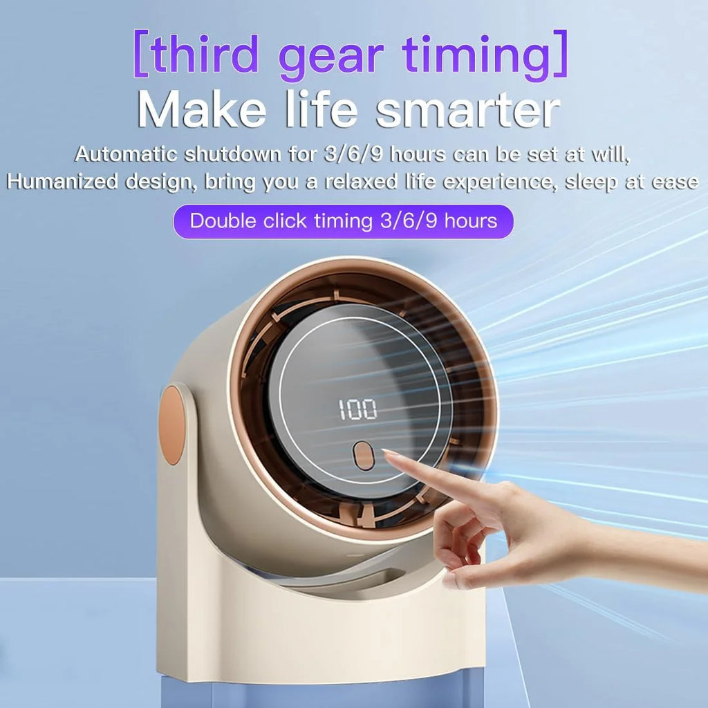XIAOTREE Smart Electric Fan 100 Speed Bladeless Fan USB Charging Desktop Silent Wall Mounted Air Conditioner Office Indoor Campi