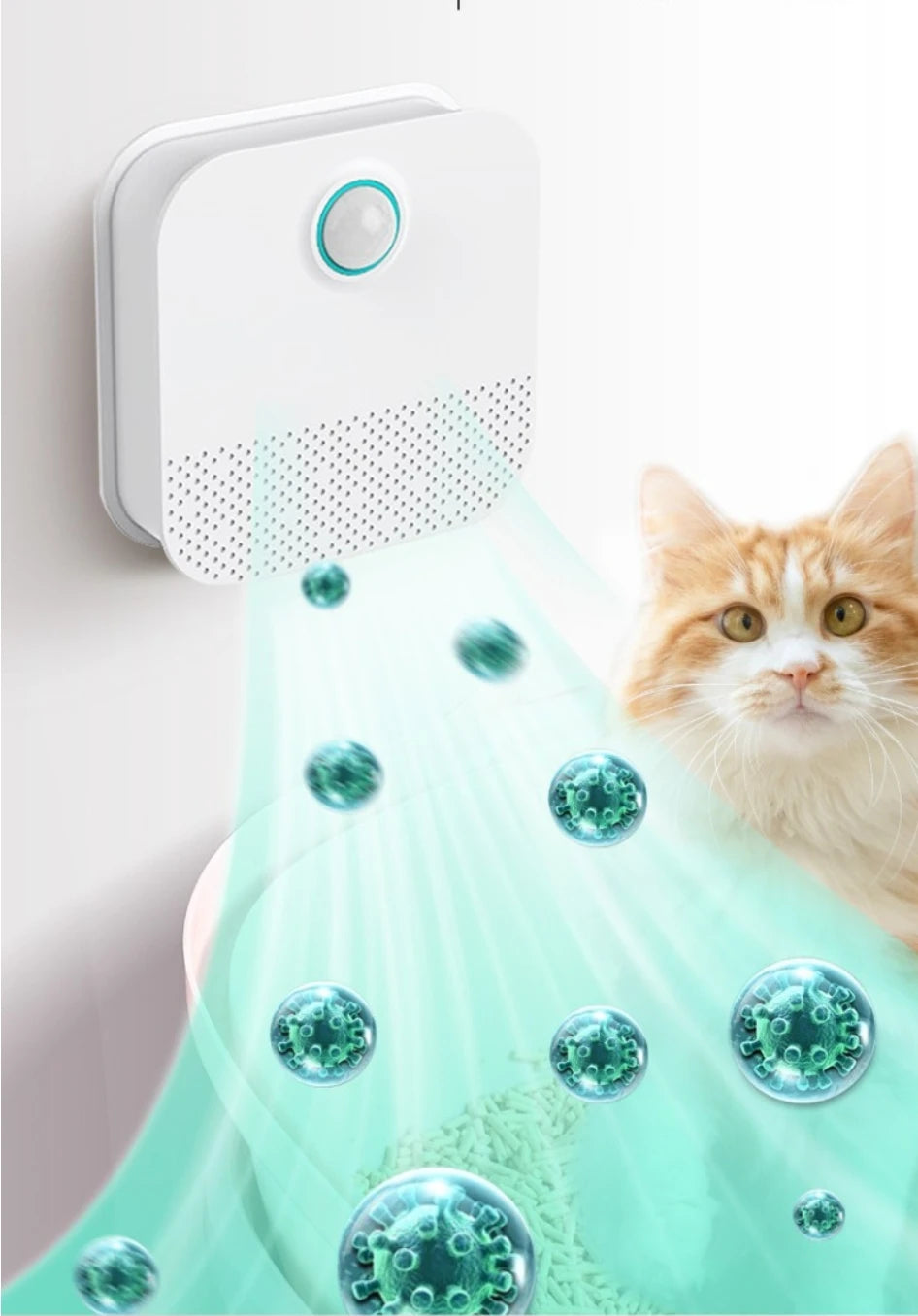 HOMEFISH Smart Cat Odor Purifier For Cat Litter Box Deodorizer Pet Toilet Air Purifier Dog Cat Litter Deodorant