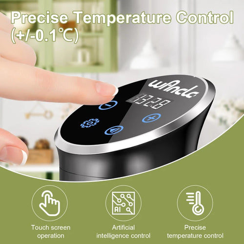 1100W Vacuum Sous Vide Cooker IPX7 Waterproof Slow Cooker with Digital Display LCD Touch Immersion Circulator Accurate Cooking
