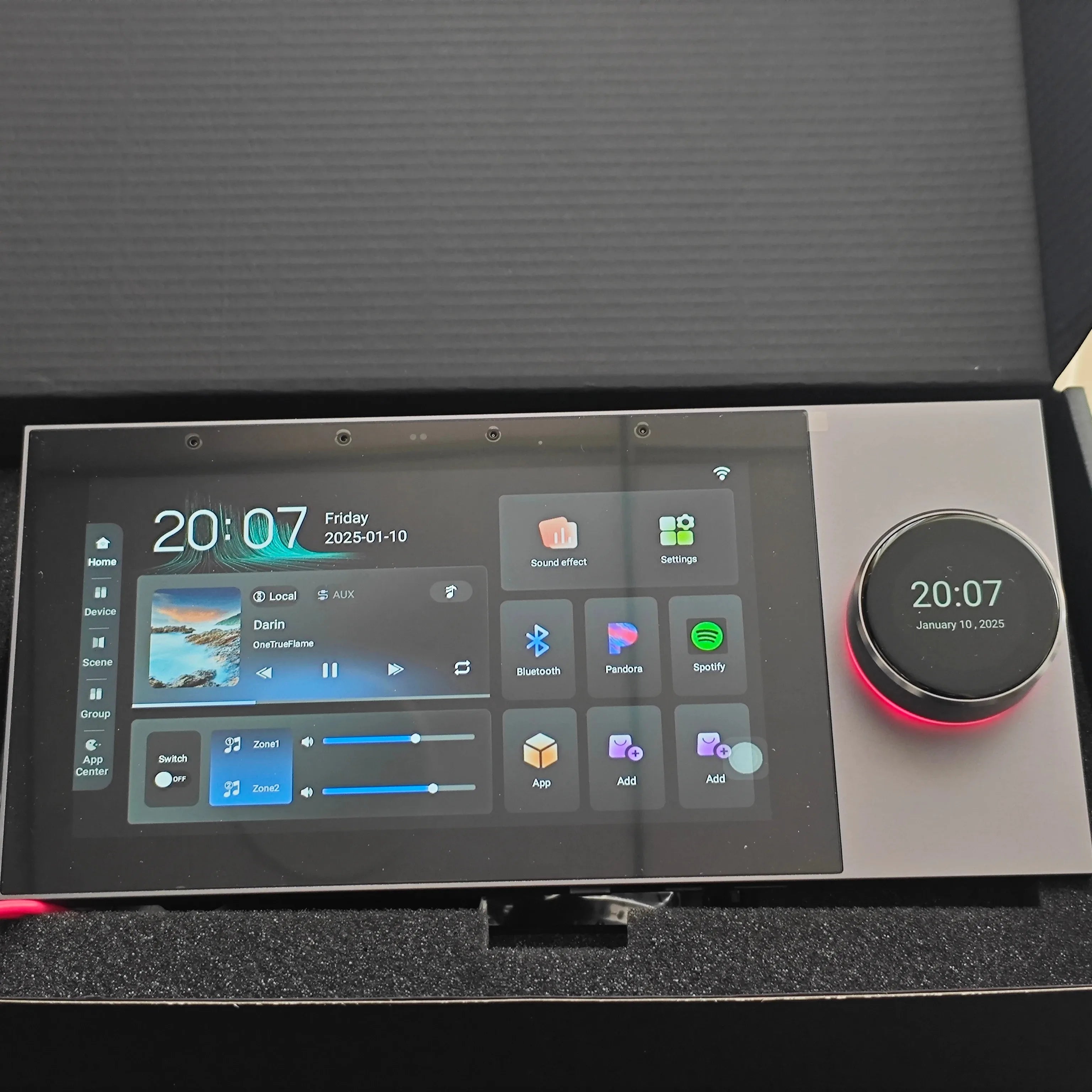 7 Inch Android 11 Tuya Smart Home Control Panel with Music Player Rotary Button E-Share Zigbee Hub  WiFi Wall Amplifier