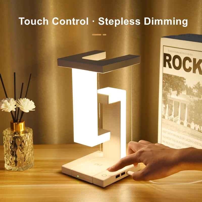 Novelty Floating Lamp with 10W Detachable Wireless Charger Decorative Light for Bedroom/Office