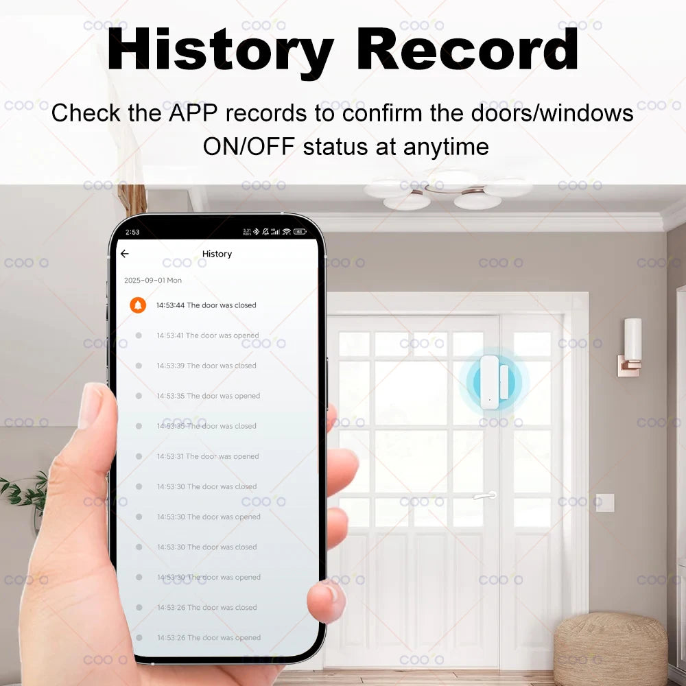 Tuya Zigbee 3.0 Door Window Sensor Burglar Magnetic Contact Open Close Detector Smart Home Security work with Hub Smart Life Z2M