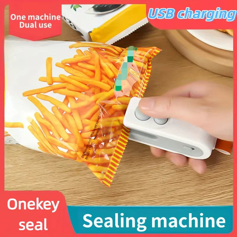 Electric Heat Bag Sealing Machine USB Charging magnetic attraction 2in1 Seal Cutting Handheld Plastic Bag Heat Sealer 2026