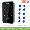125Khz+13.56MHz Dual RFID NFC Work with Tuya Fingerprint Access Control Keypad IP67 Waterproof Biometrics Door Opener Gateway