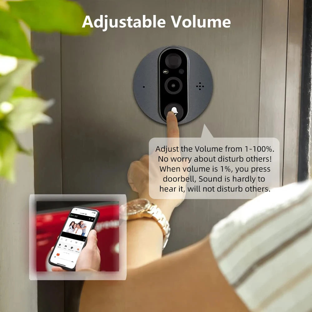 3MP Smart Peephole Door Camera