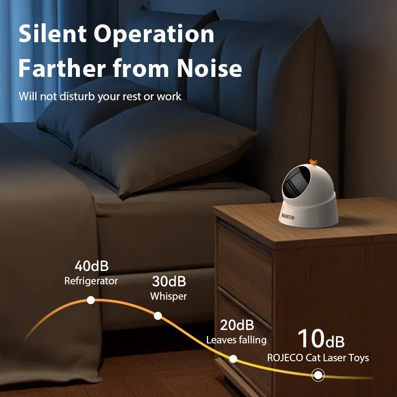 ROJECO Automatic Pet Toy Interactive Adjustable Electric Cat Laser Toy Indoor Smart Teasing Laser Cat Toy For Kitty Dog Supplies