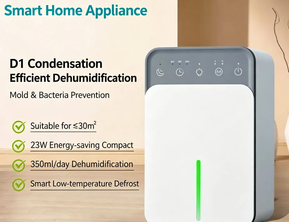 Intelligent Portable Dehumidifier Moisture Absorption Deodorization Mold Removal Device For Bedroom Office Damp Control