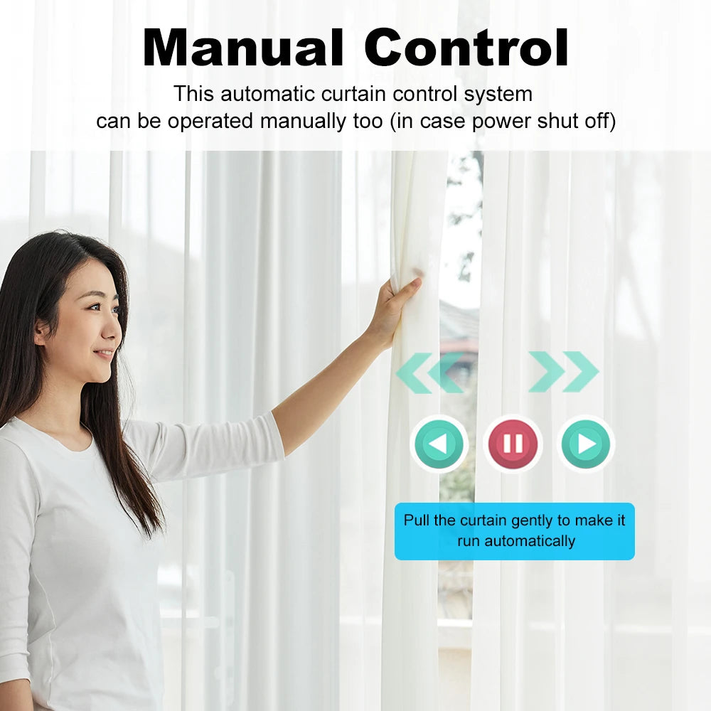 Work With Tuya 155MM 4rd Smart Zigbee/WiFi Electric Shutter Curtain Motor Silent Motor with Remote APPVoice Control With Alexa