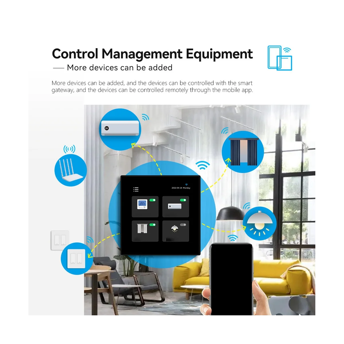 Tuya Smart Home Multiple Zigbee Smart Home Control Panel 4 Inch Switch Panel In-Wall Touchscreen Control for Home-EUplug