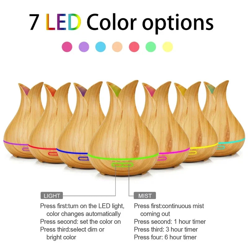 WiFi Smart Air Humidifier 400ml Essential Oil Diffuser deco home ball perfume wood Aroma Air wireless Humidifiers Home fragrance