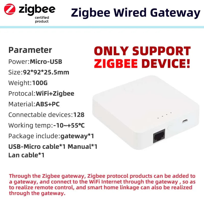 Tuya Zigbee 3.0 Gateway Hub Smart Home Wireless Bridge Smart Life APP Remote Control Automation Device Works with Alexa Google