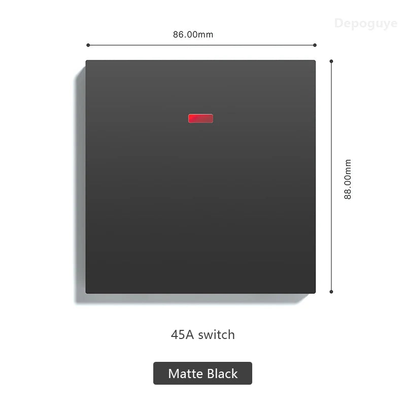 UK 13A with USB Type-c 20W Quick Charge Wall Power socket plug,Black Universal light switch PC Panel Dual USB Electrical outlet