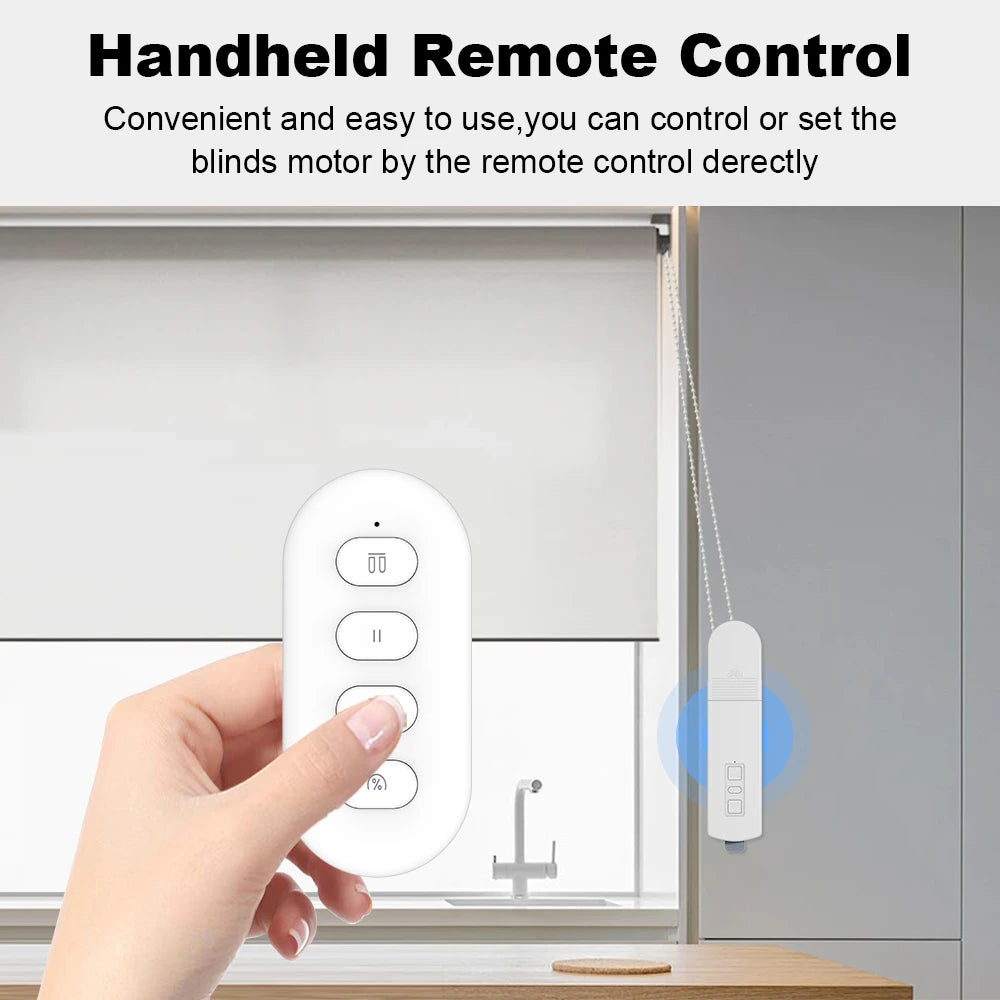 Smart Life ZigBee3.0 DIY Motorized Chain Roller Blinds Shades Drive Curtain Motor With Solar Panel Remote via Alexa Google Home