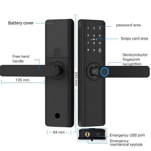 Bluetooth Fingerprint Smart Door Lock