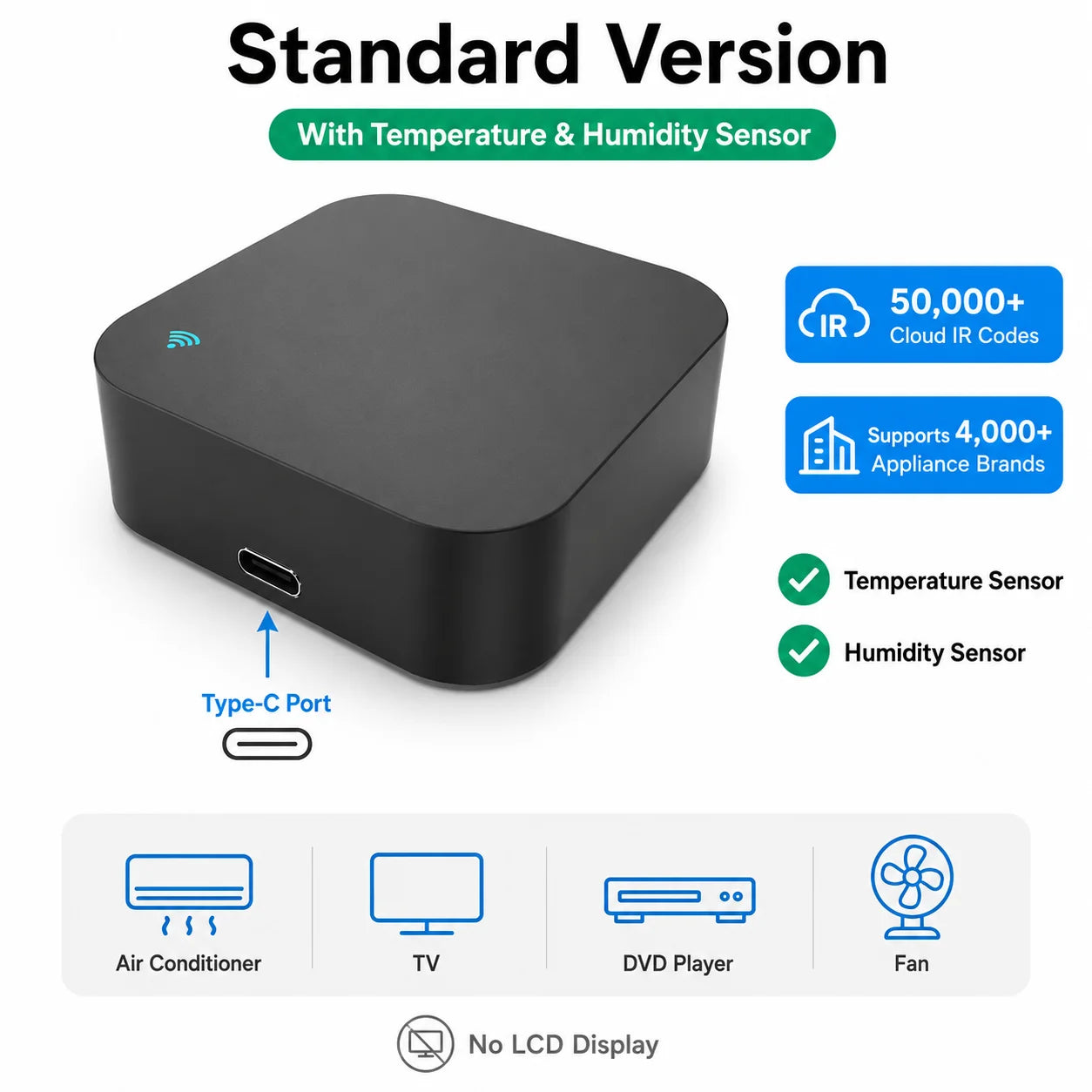 Tuya Smart IR Remote Control WiFi Home Temperature Humidity Sensor for Air Conditioner TV AC Works with Alexa Google Assistant