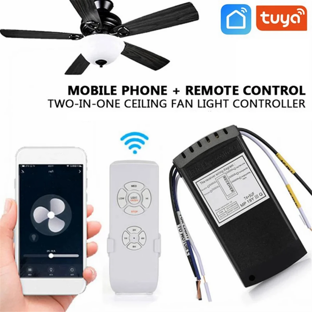 CHFL Tuya WiFi Smart Ceiling Fan Remote Control Kit APP Control Smart Home Adjusted Wind Speed for Alexa Google Home,220V