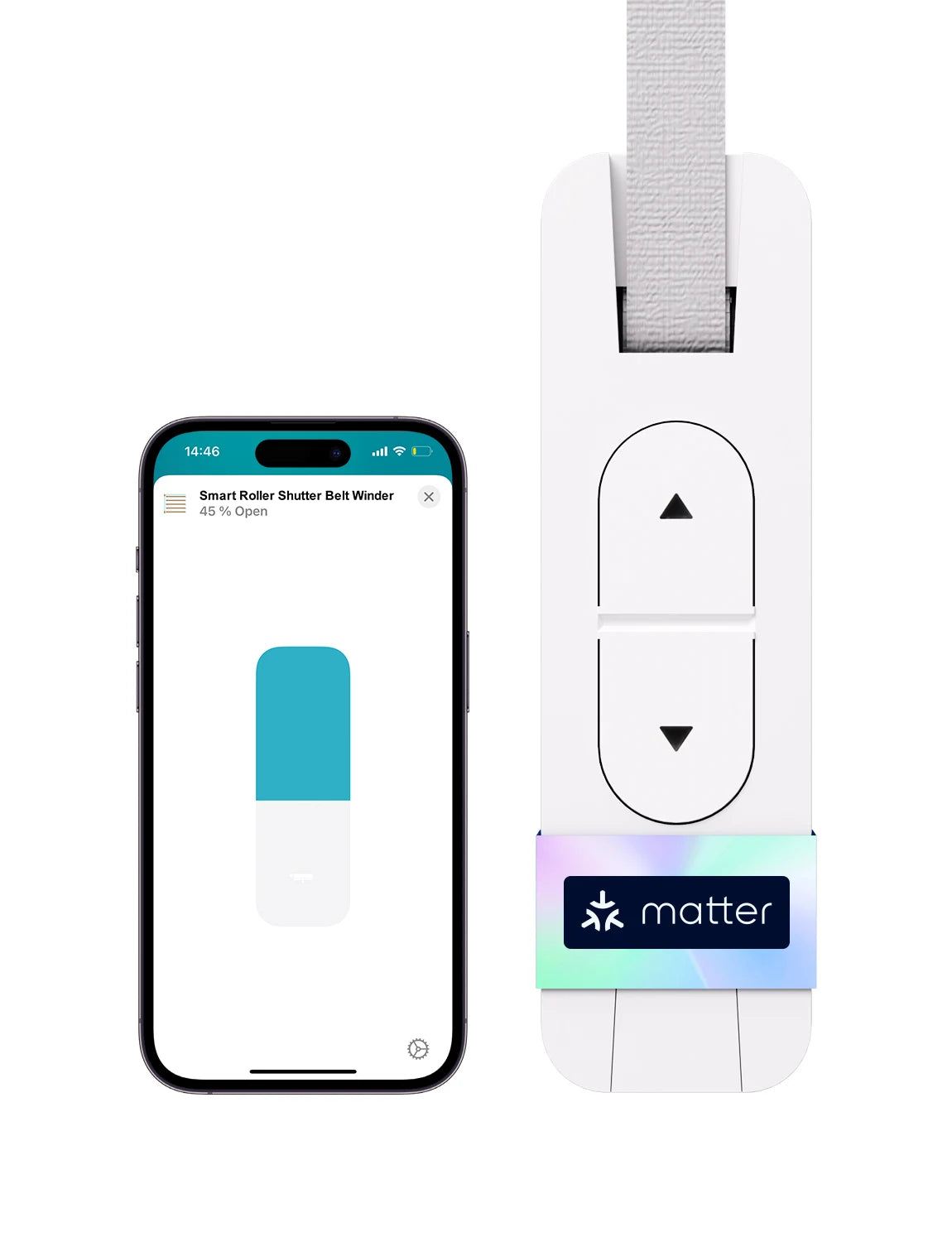 Meross Matter Smart Wi-Fi Roller Shutter Belt Winder Motorized Roller Shutter Shades Work with Google Alexa