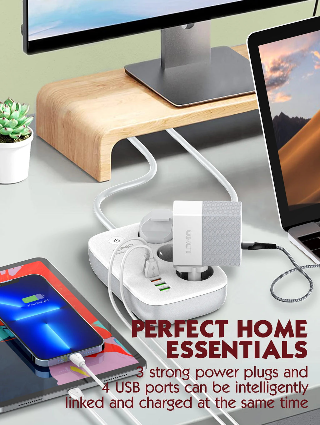 LDNIO Power Strip EU Standard 3 USB Extension Socket 3 Outlets Socket Adapter Tuya Smart Life APP Remote Control Wifi Smart Plug