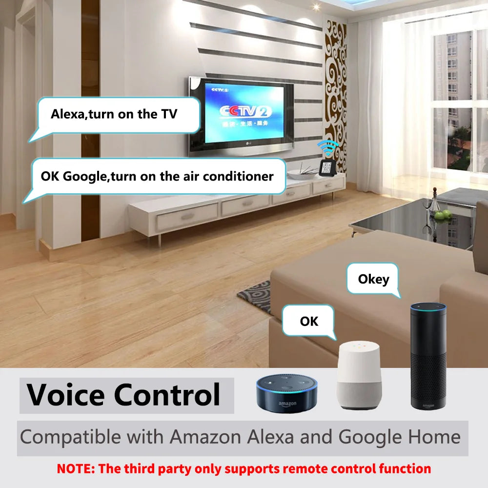 Tuya Smart IR Remote Control WiFi Home Temperature Humidity Sensor for Air Conditioner TV AC Works with Alexa Google Assistant