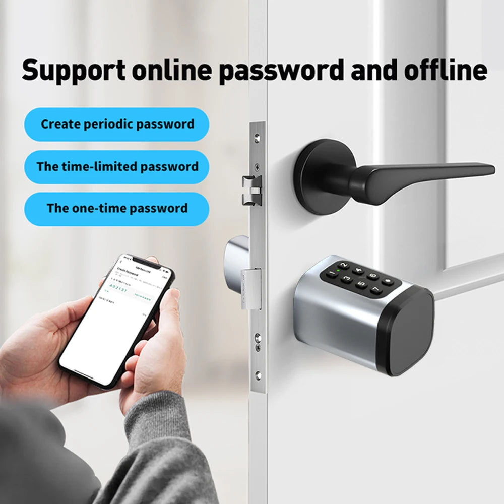 TTLock/Support Tuya App Bluetooth Fingerprint Digital Cylinder Lock with APP/Password/RFID Card/Key Unlock V1 Adjustable Length