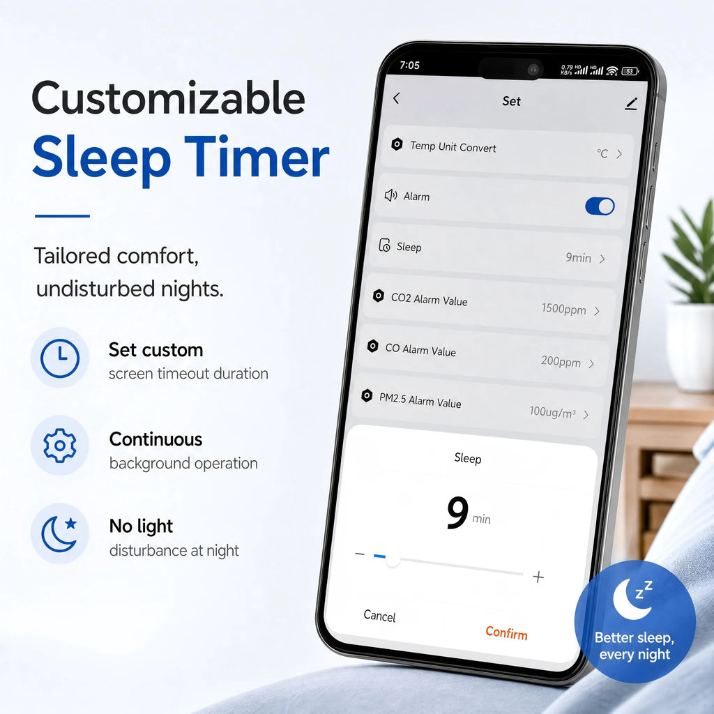 Home Air Quality Monitor Tuya WiFi App USB Rechargeable Gas Detector AQI PM2.5 PM10 PM0.3 TVOC HCHO CO CO2 Sensor Meter 15 in 1