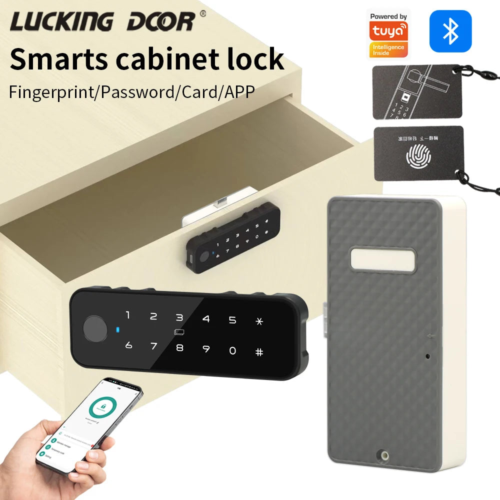 Support Tuya App Invisible Electronic Cabinet Lock Keyless Hidden Door Lock for Furniture Cabinet Drawer Castle Security System