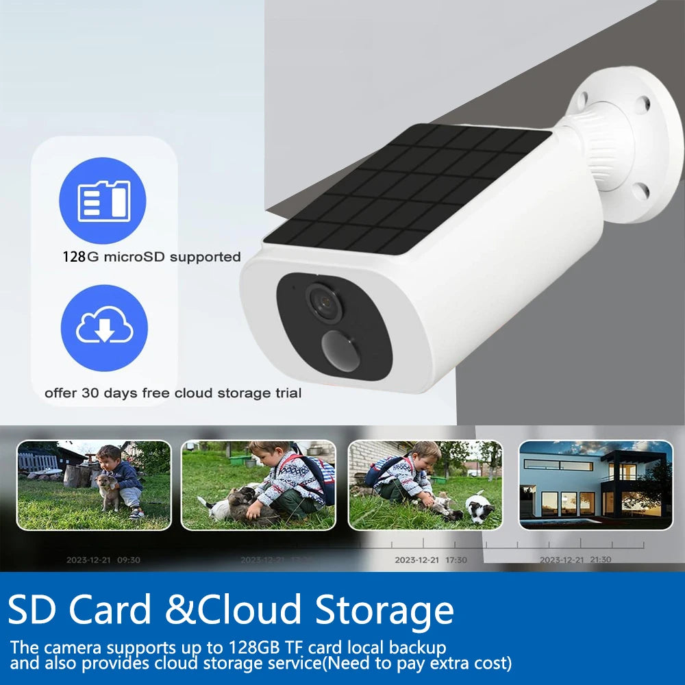 5MP Tuya Smartlife Outdoor Solar Battery Camera Wireless WIFI PIR Motion Detection Light Color Night Vision Two-Way Audio Camera