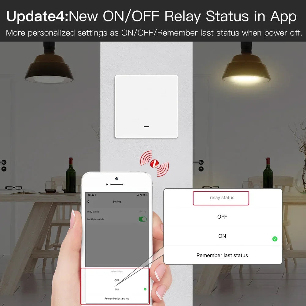 MOES Smart Light Switch Tuya ZigBee No Neutral Wire No Capacitor Needed Smart Life 2/3 Way Works with Alexa Google APP Remote