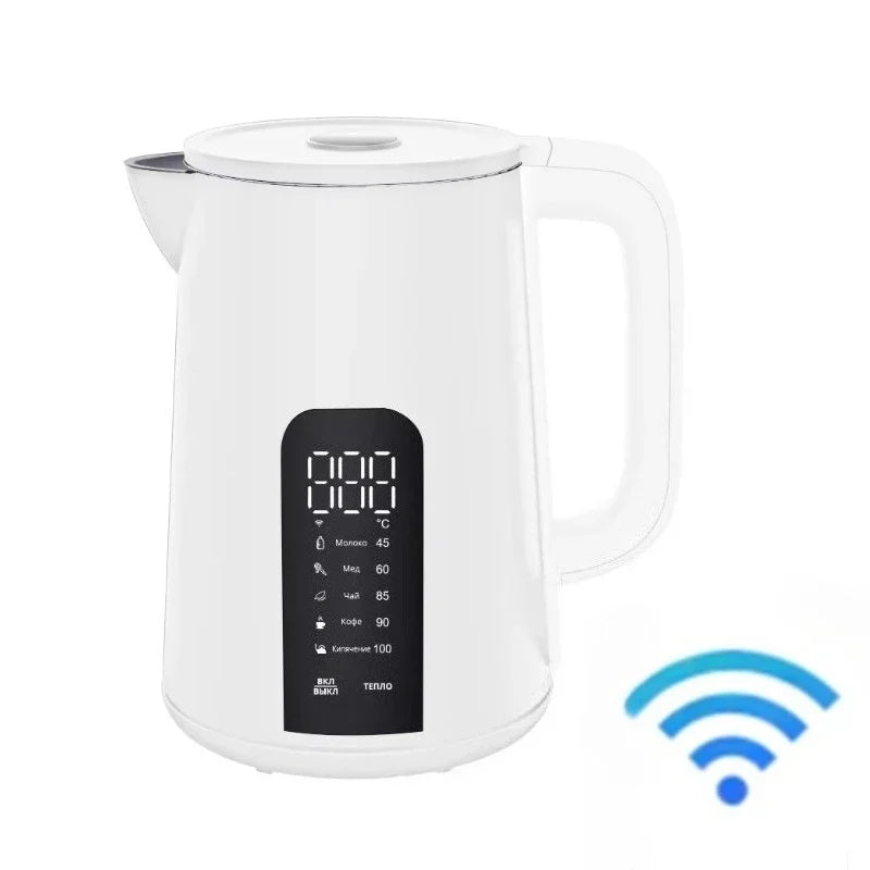 1.7L Digital Smart Electric Kettle 2026 New Tuya Wifi Controlled Kettle with Thermal Insulation Mobile Phone Display Control