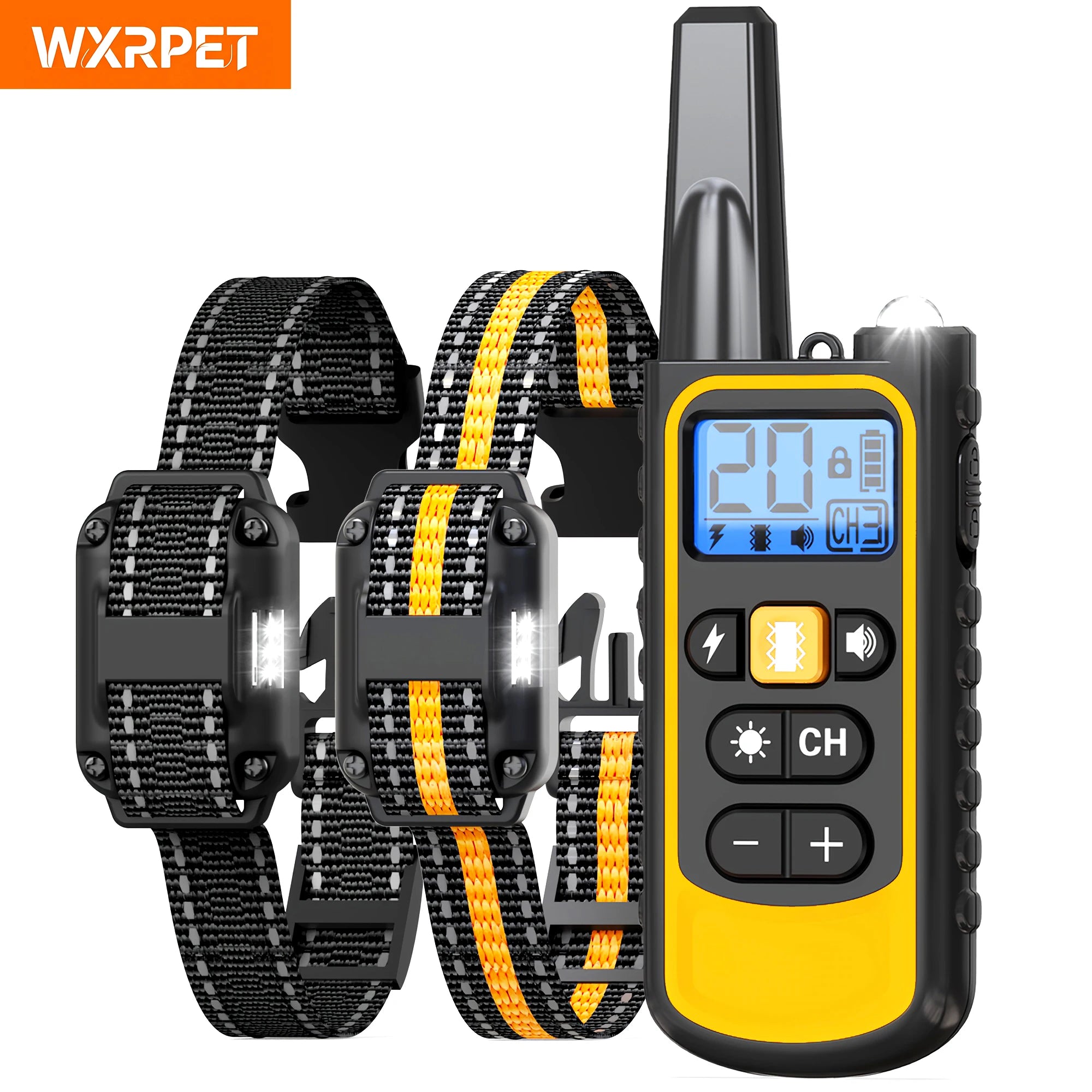 Electric Dog Training Collar Waterproof Dog Bark Collar Pet With Remote Control Rechargeable Anti Barking Device All Breed Dogs