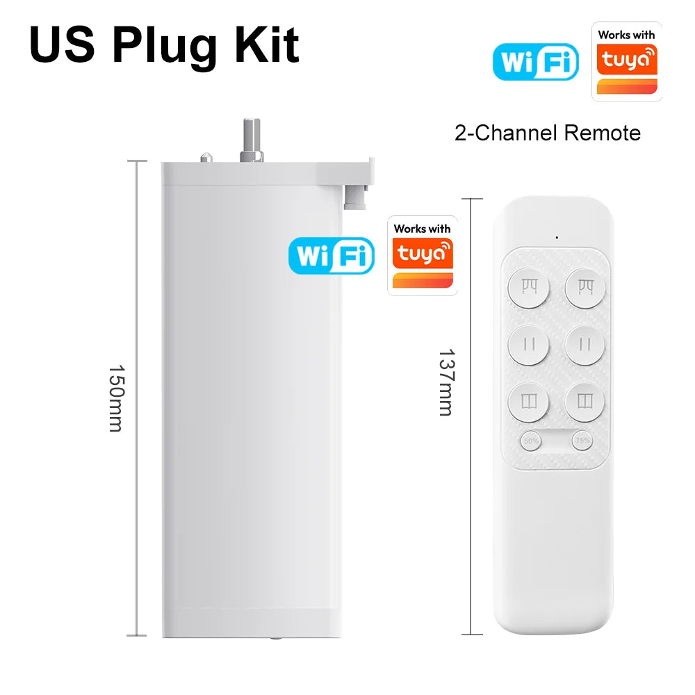 Work With Tuya 155MM 4rd Smart Zigbee/WiFi Electric Shutter Curtain Motor Silent Motor with Remote APPVoice Control With Alexa