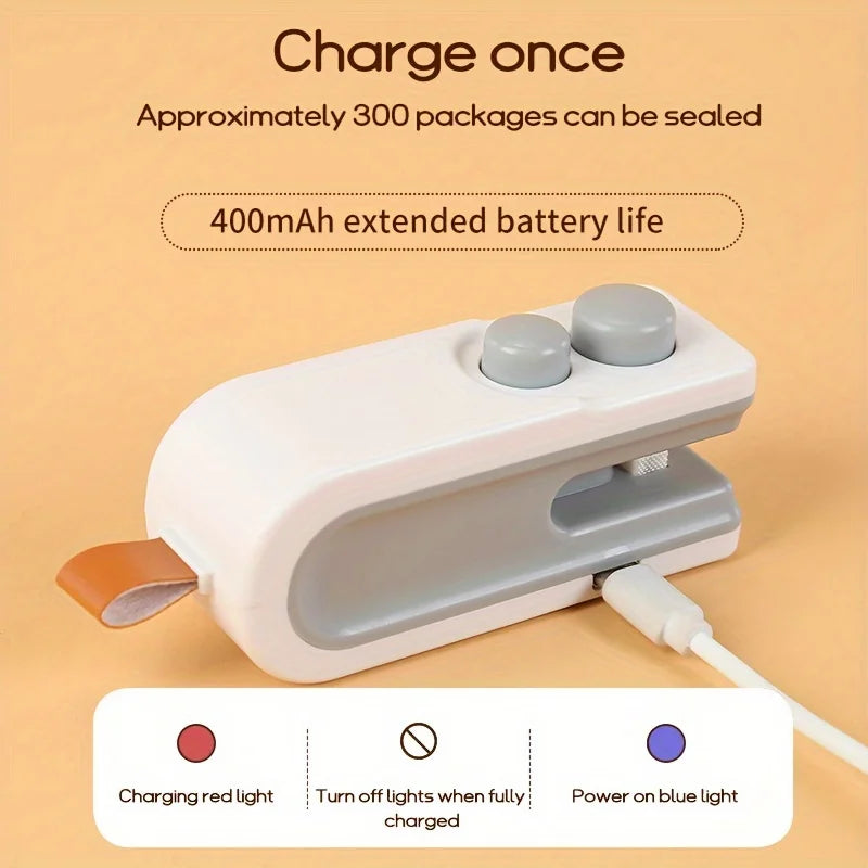 Electric Heat Bag Sealing Machine USB Charging magnetic attraction 2in1 Seal Cutting Handheld Plastic Bag Heat Sealer 2026