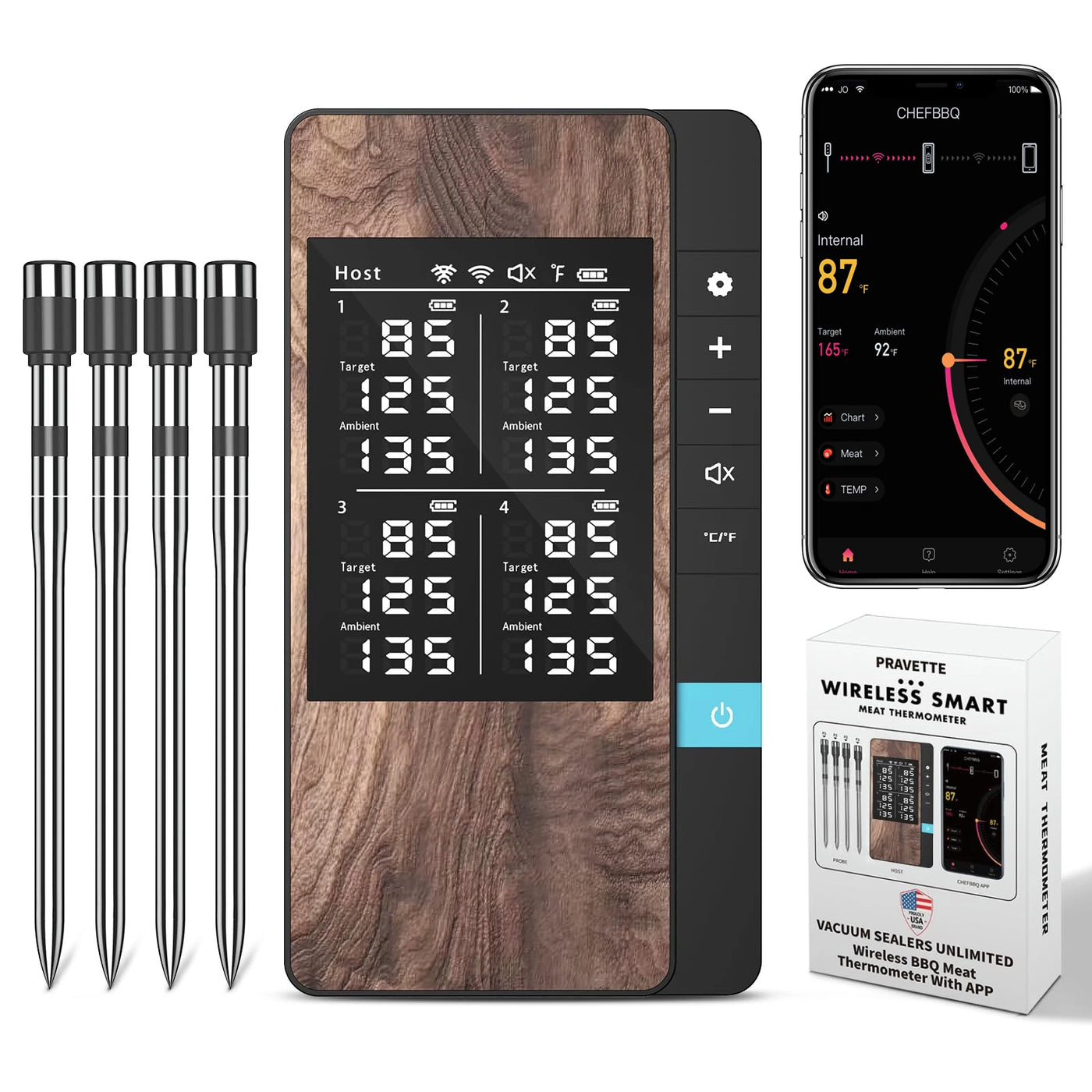 Bluetooth Multi-Probe Meat Thermometer