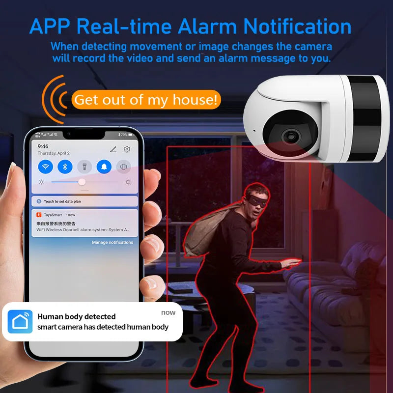 Tuya WiFi Camera 1080P Indoor Smart Life Security Camera Baby Monitoring Motion Tracking Sound Alarm Voice Intercom Night Vision