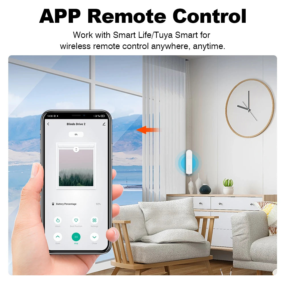 Smart Life ZigBee3.0 DIY Motorized Chain Roller Blinds Shades Drive Curtain Motor With Solar Panel Remote via Alexa Google Home