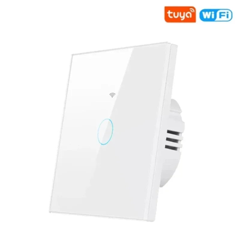 Works with Tuya WiFi Touch Switch Light Wall Smart Switch for EU Smart Home Life Alexa Google Home 433RF WiFi Remote 1/2/3 Gang