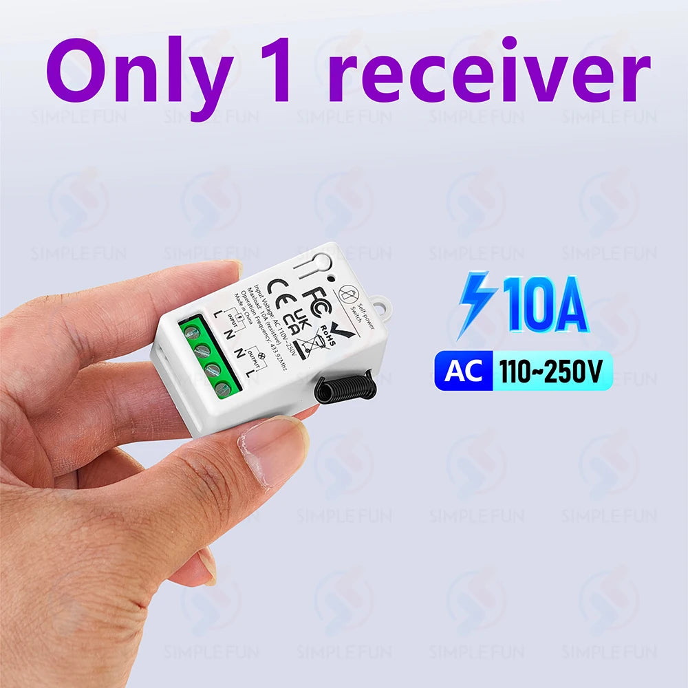 Mini RF Smart Light Switch 110V 220V 230V Self Power Wireless Wall Switch No Battery Support Power Restoration Status Setting