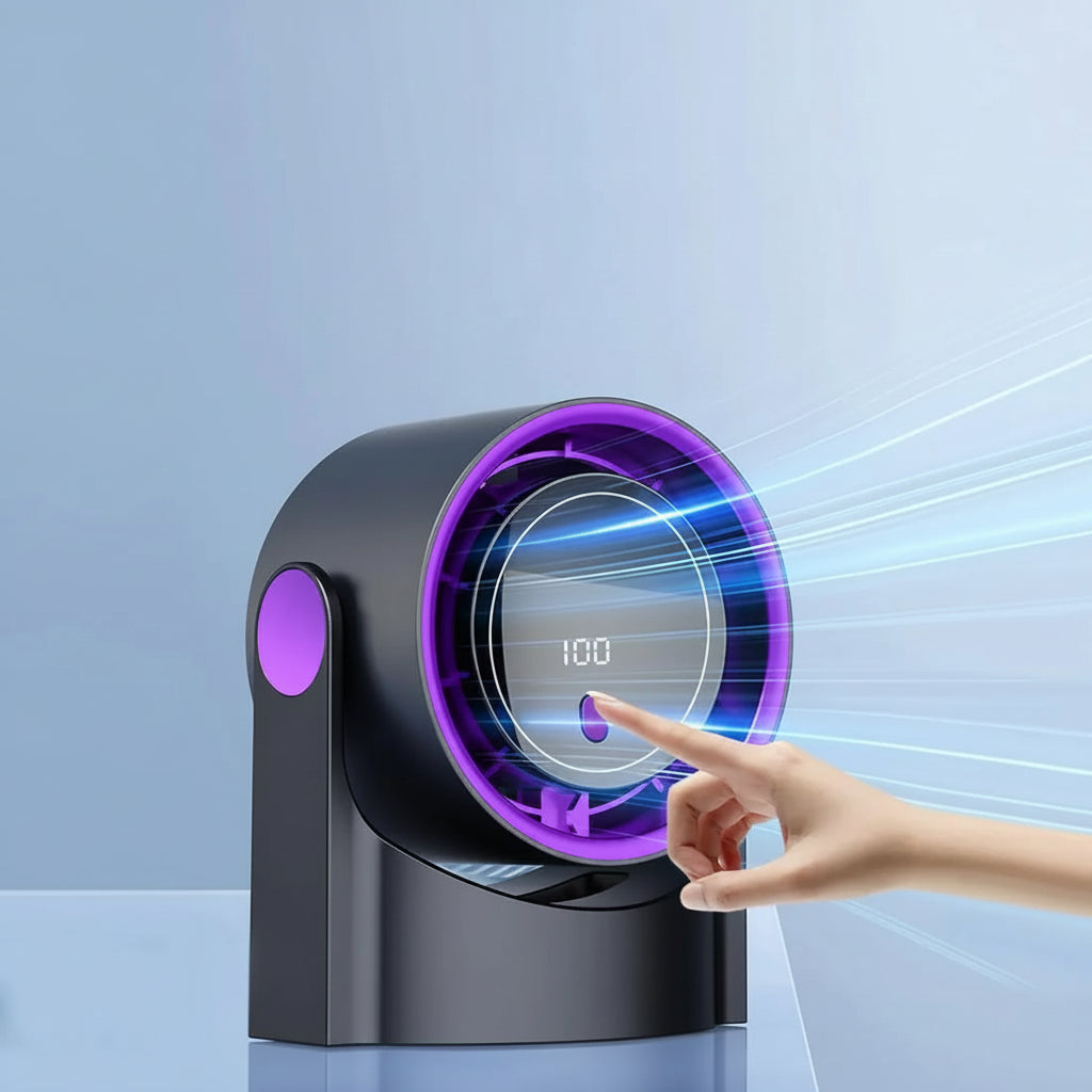 XIAOTREE Smart Electric Fan 100 Speed Bladeless Fan USB Charging Desktop Silent Wall Mounted Air Conditioner Office Indoor Campi