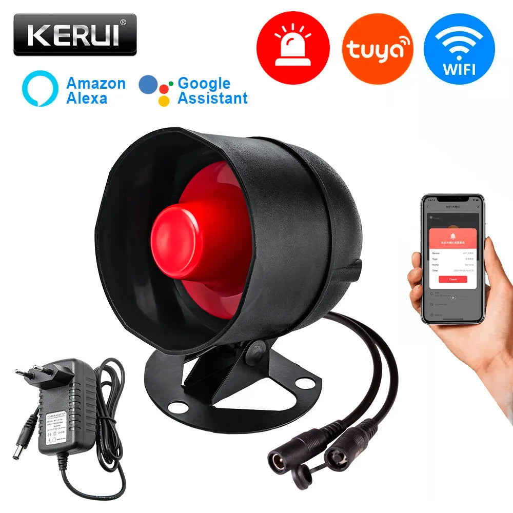 KERUI Tuya Smart WIFI Wireless Security Alarm System Siren Home Burglar Motion Door Sensor Compatible Google Home Alexa 433Mhz