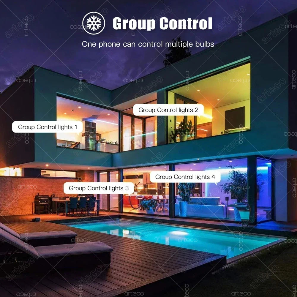 Tuya GU10 LED Bulbs WiFi Zigbee Bluetooth,RGB C+W White Dimmable Lamps ,Smart Life App Control Led Light Bulb,Voice Alexa Google
