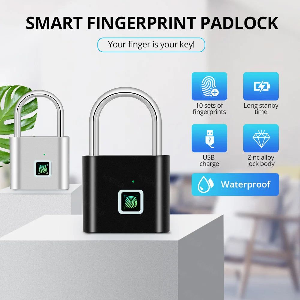 KERUI Waterproof Fingerprint Smart Padlock